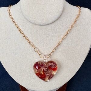 14k YELLOW GOLD MURANO GLASS
PENDANT NECKLACE